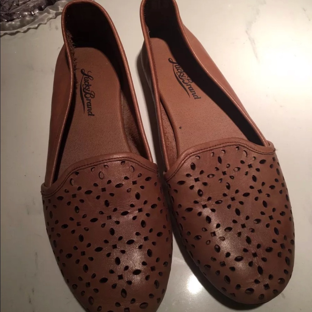 Lucky Brand pinhole leather ballet flats loafers - Picture 2 of 7